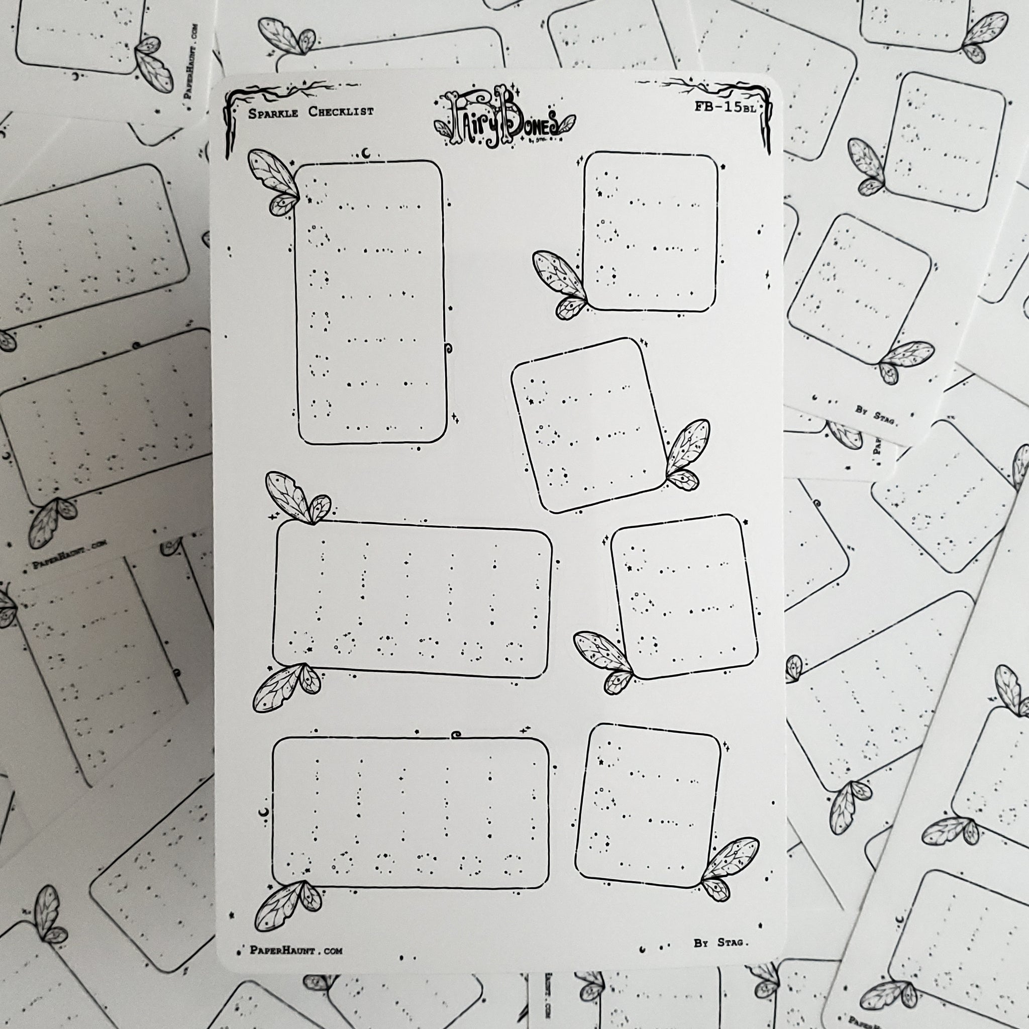 Sparkle Fairy Checkbox Planner Boxes Sticker Sheet
