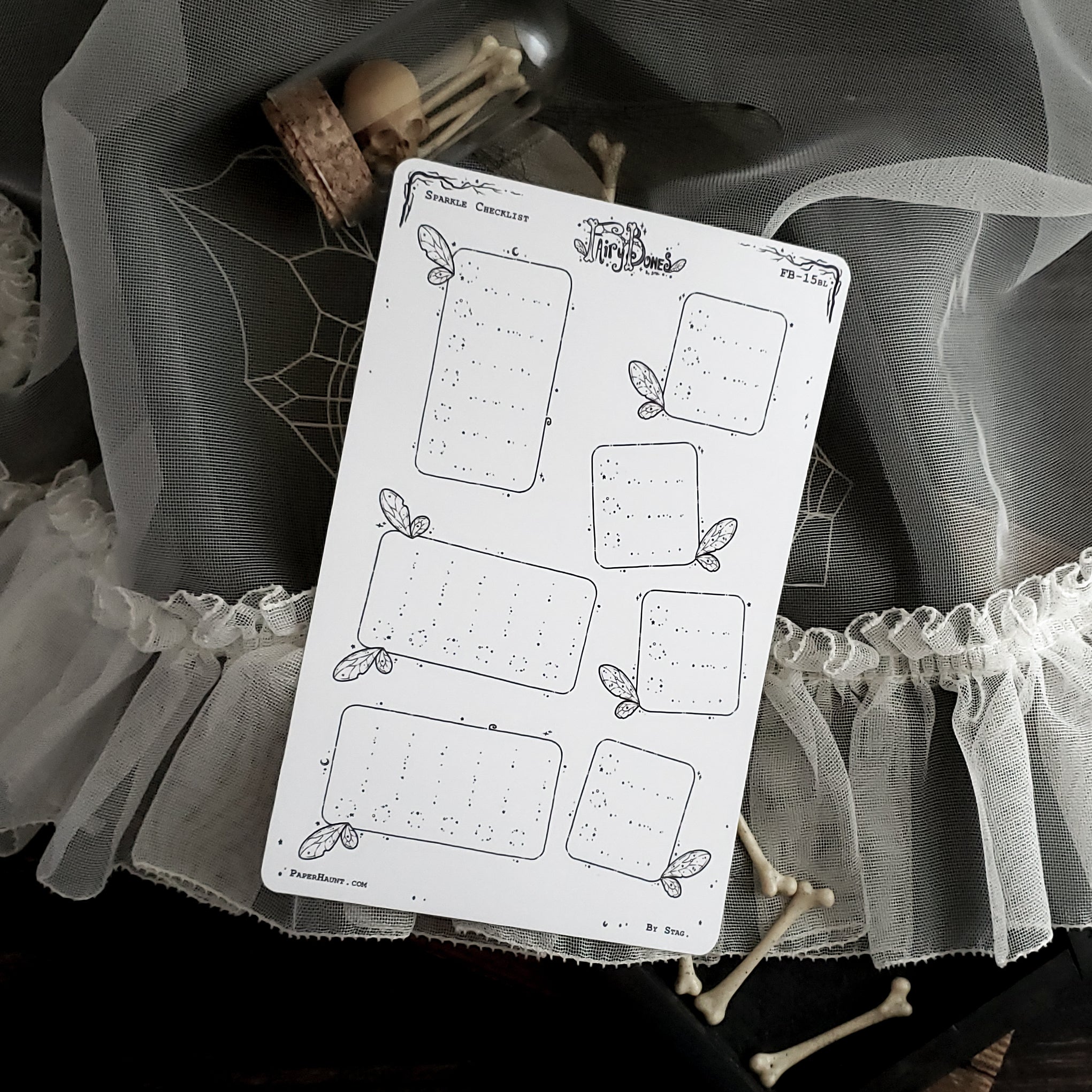 Sparkle Fairy Checkbox Planner Boxes Sticker Sheet