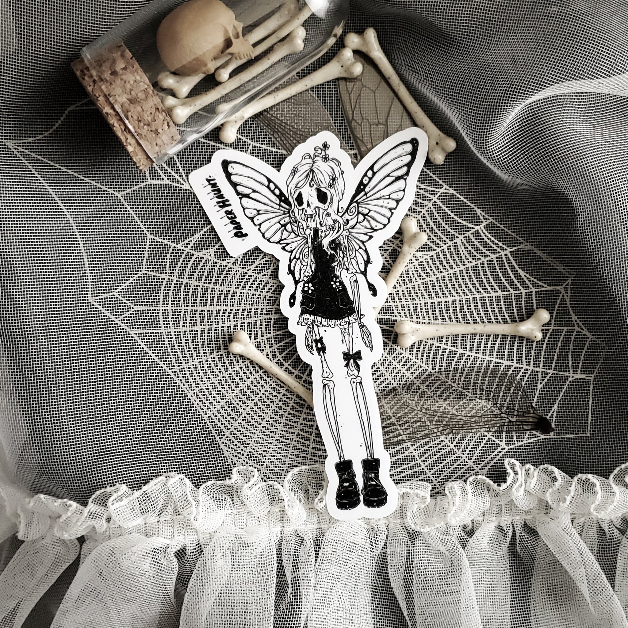 Flutter Bones Fairy Skeleton Sticker