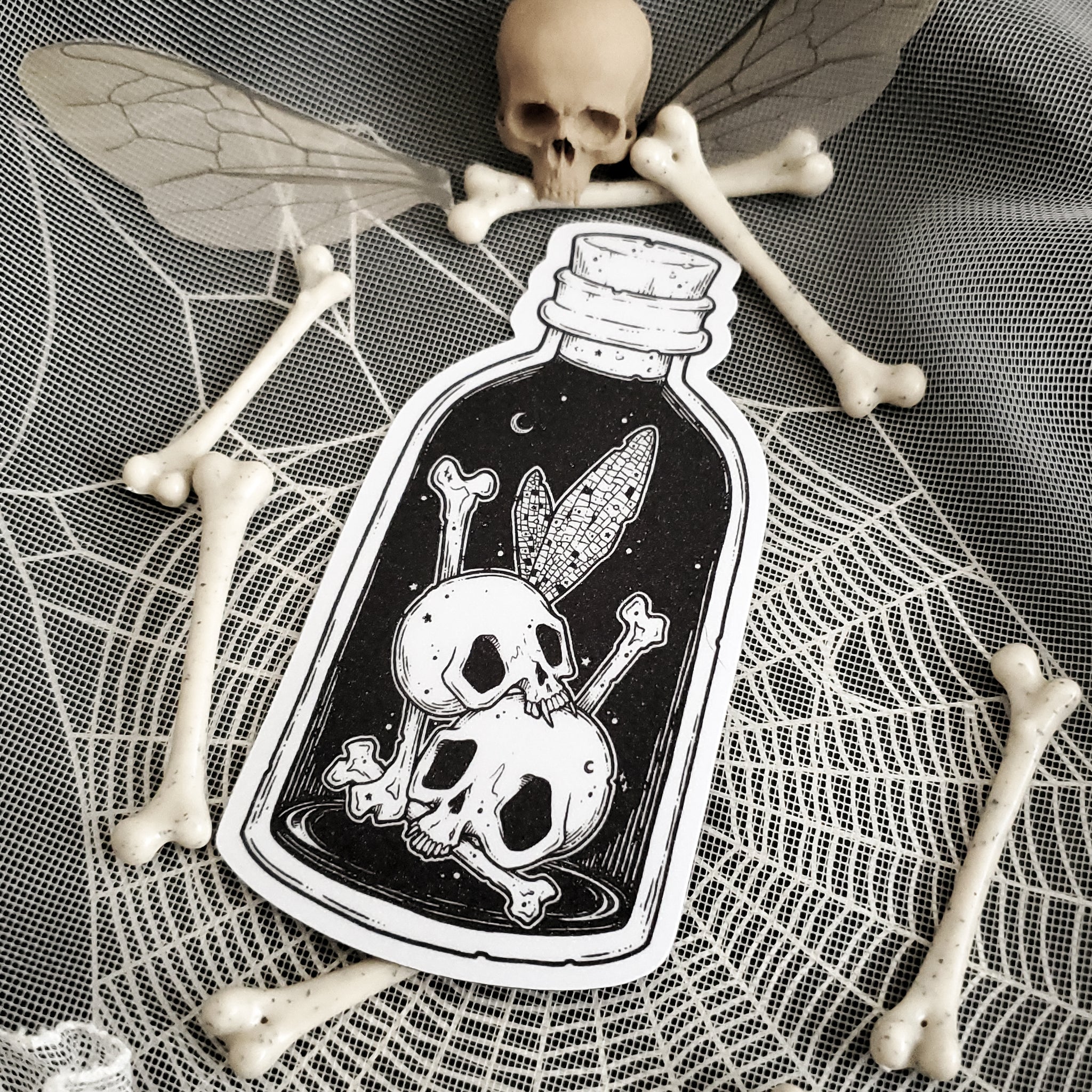 Bottled Fairy Skeleton Magnet