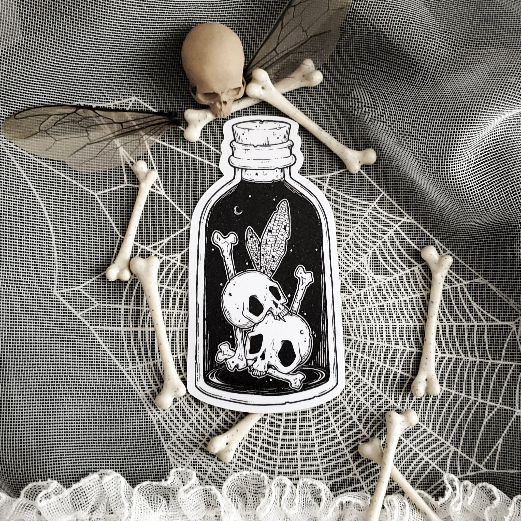 Bottled Fairy Skeleton Magnet