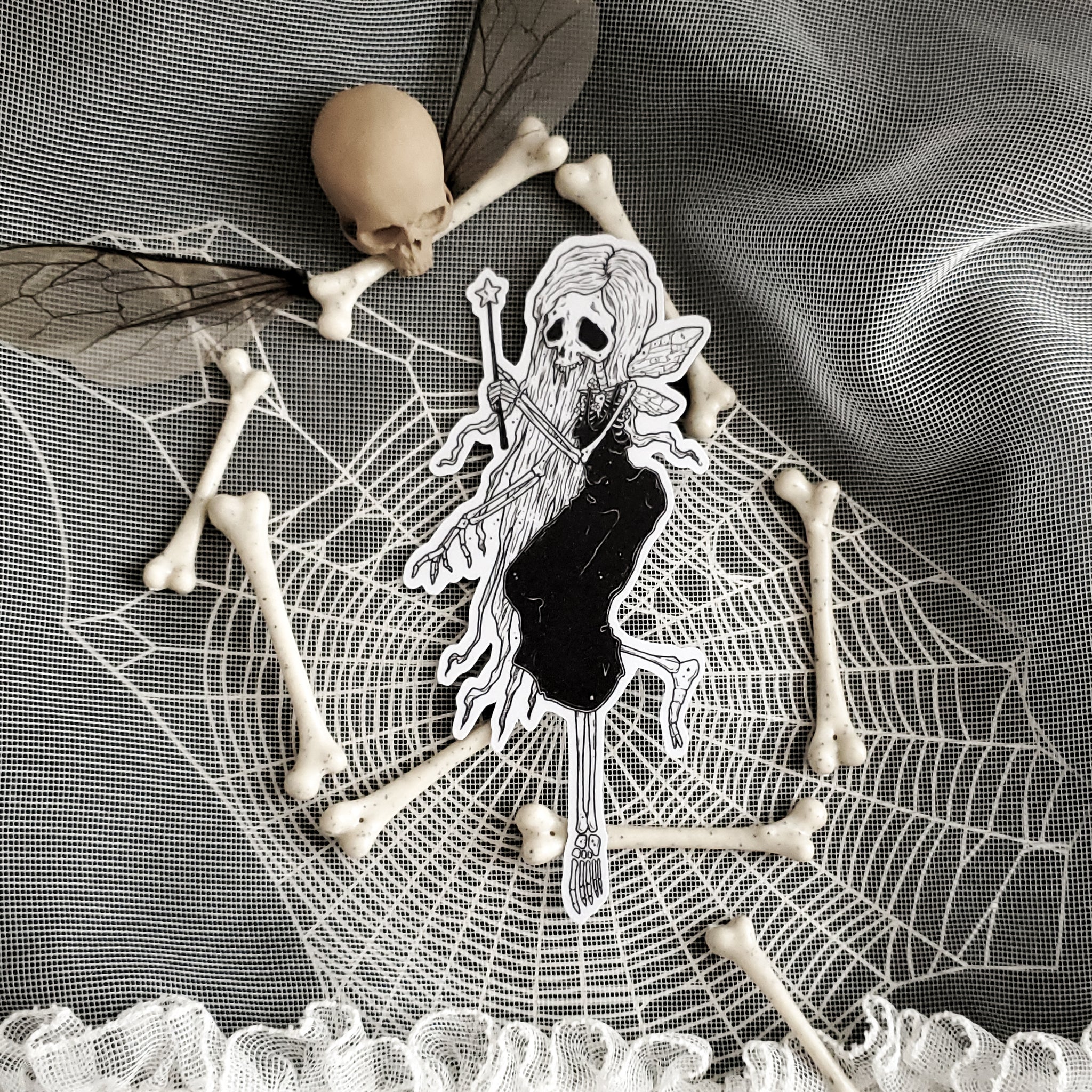 Sparkle Bones Fairy Skeleton Magnet