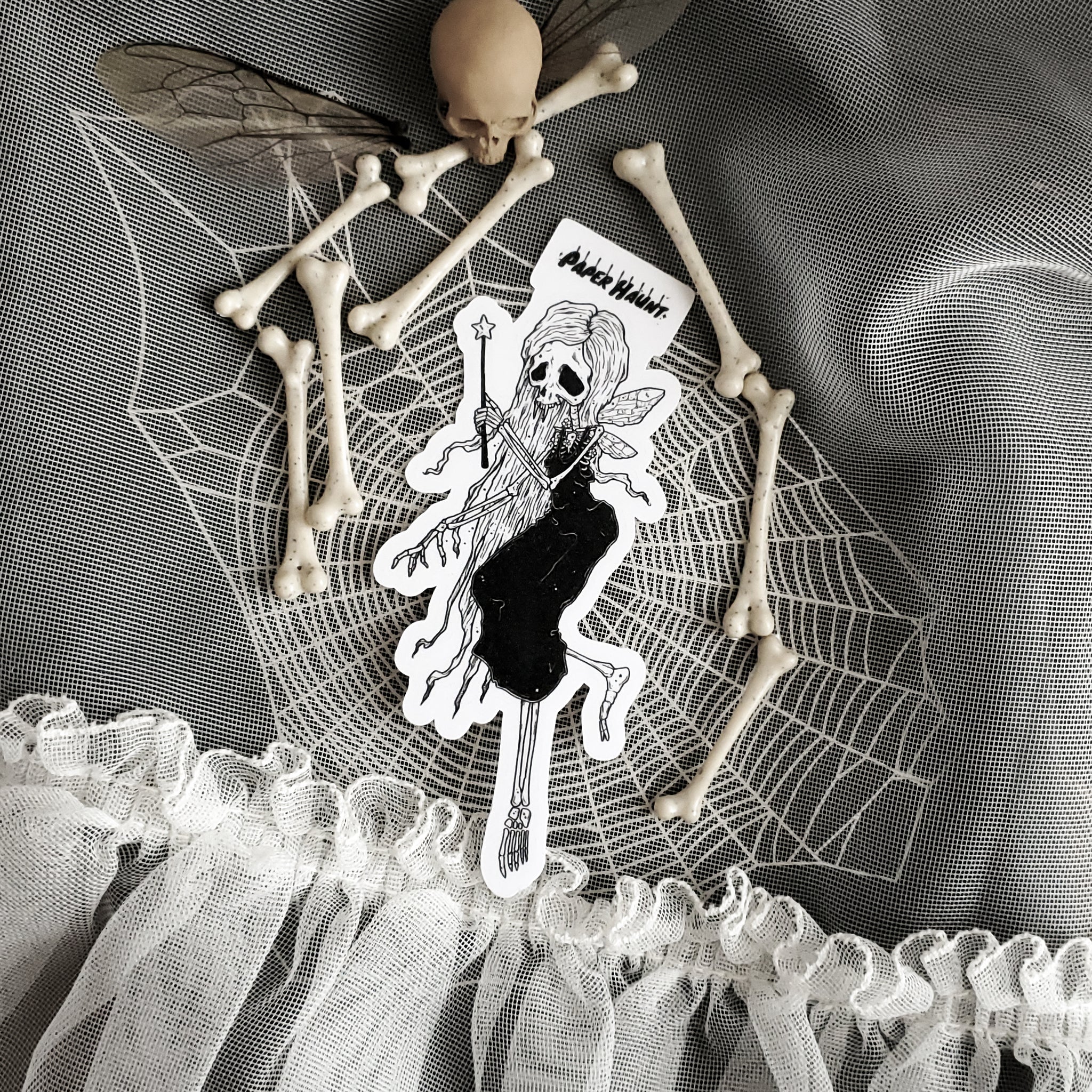 Sparkle Bones Fairy Skeleton Sticker