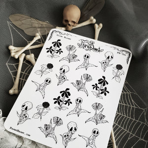 Gloom Bloom Spooky Plants Planner STICKER Sheet