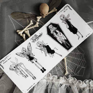 Sparkle Bones Fairy Skeleton STICKER Sheet