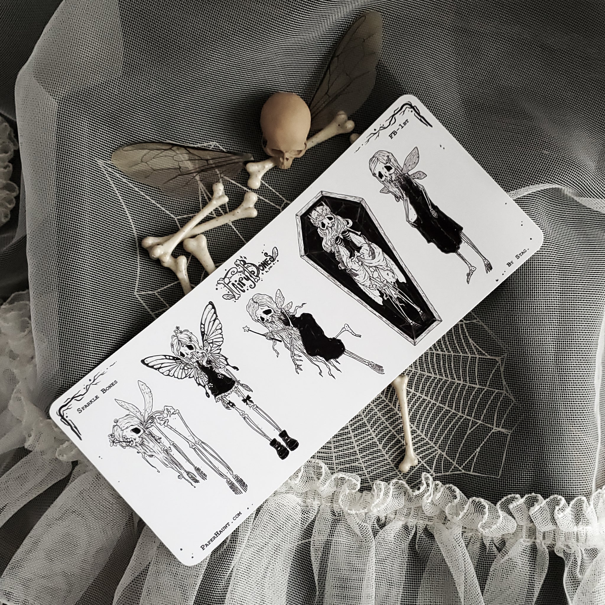Sparkle Bones Fairy Skeleton STICKER Sheet