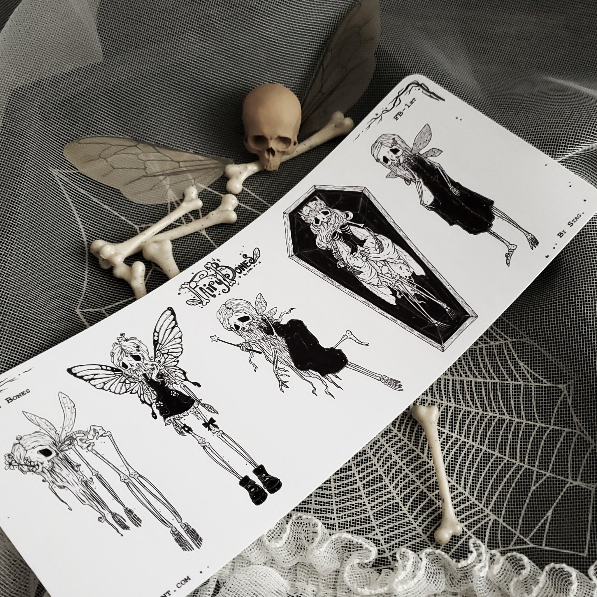 Sparkle Bones Fairy Skeleton STICKER Sheet