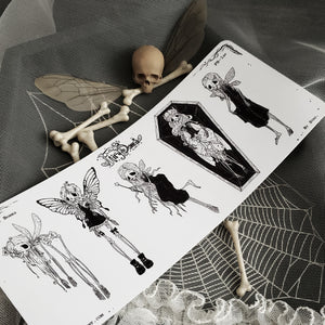 Sparkle Bones Fairy Skeleton STICKER Sheet