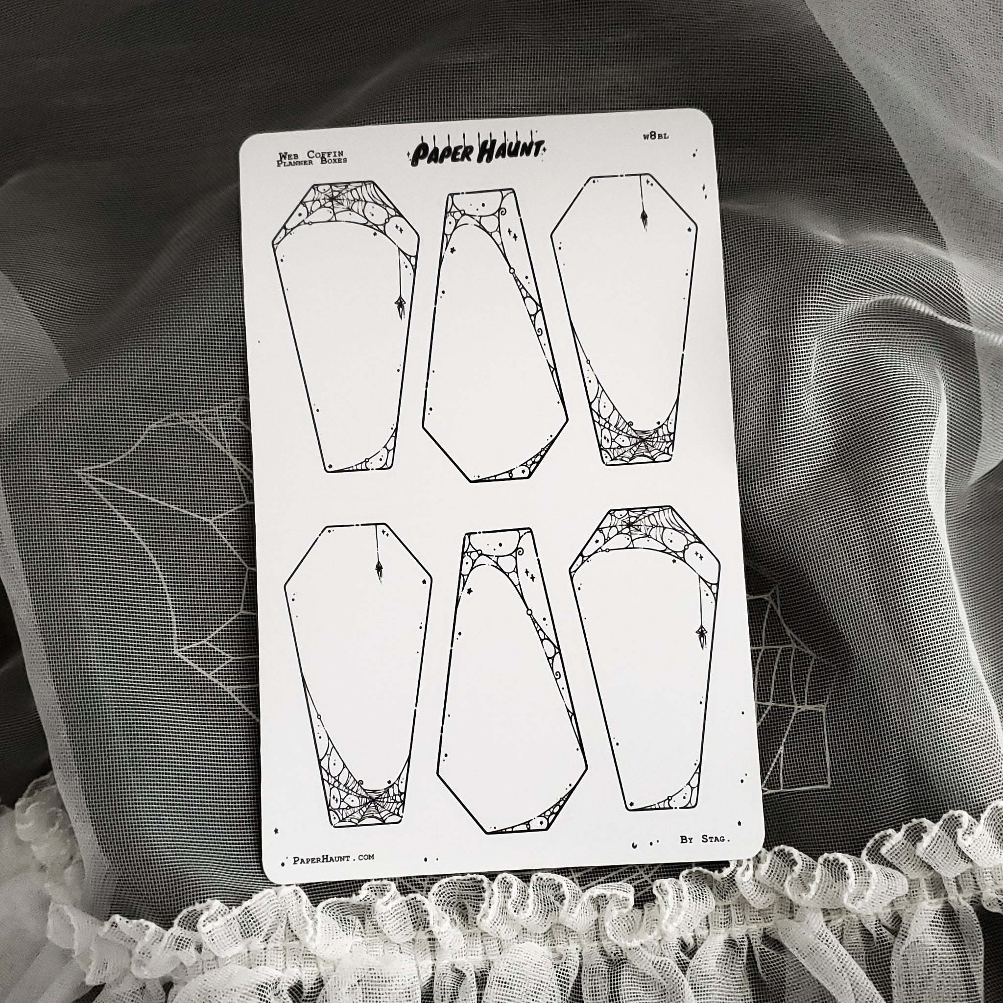 Coffin Web planner boxes Sticker sheet