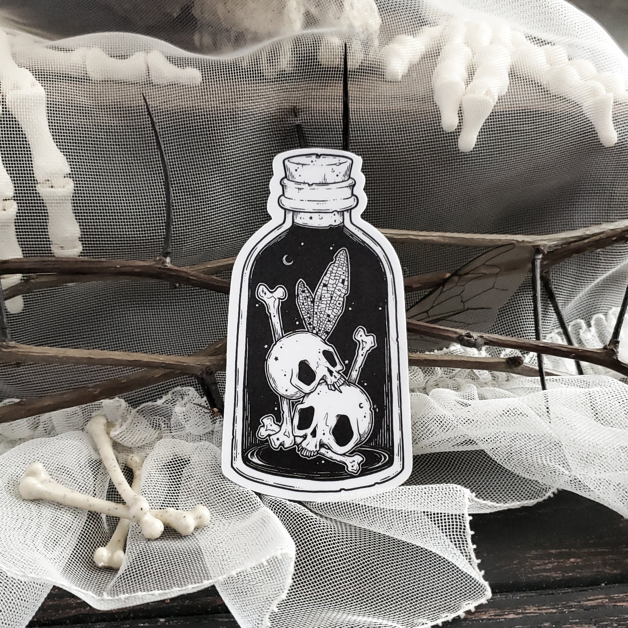 Bottled Fairy Skeleton Magnet