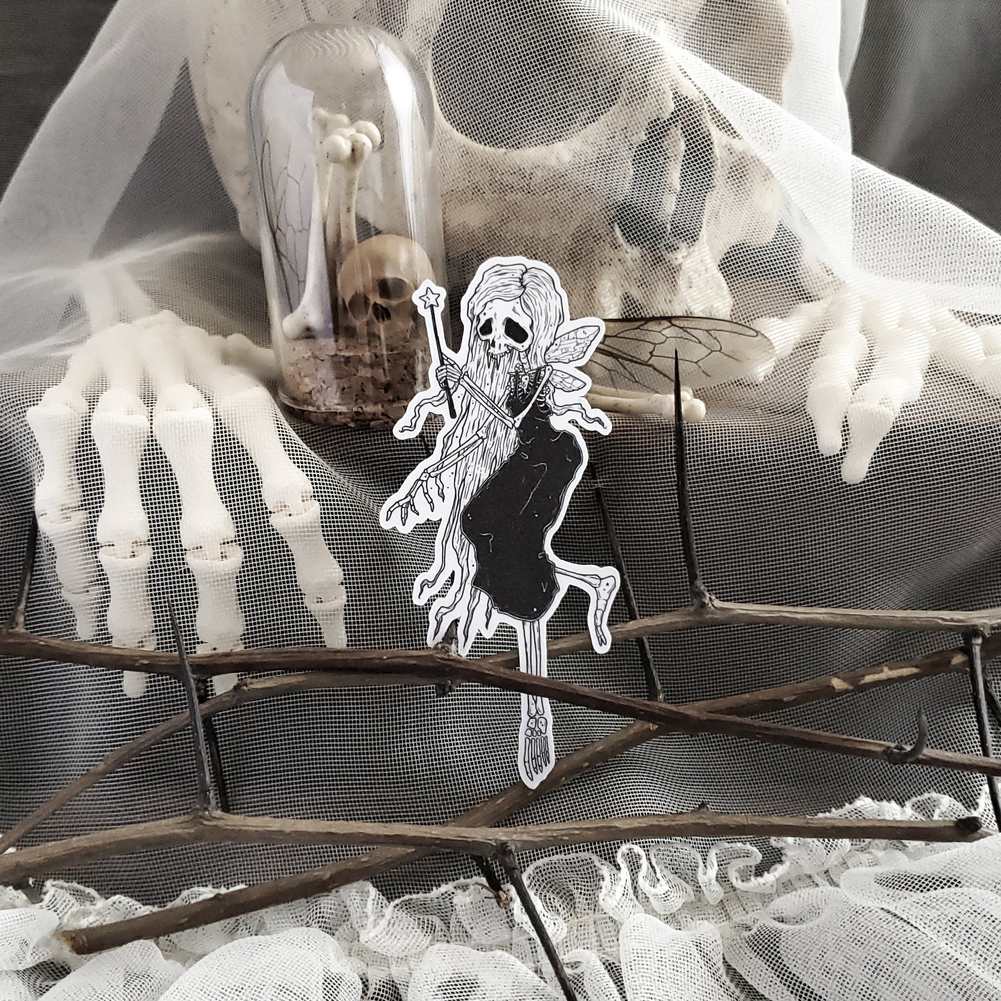 Sparkle Bones Fairy Skeleton Magnet