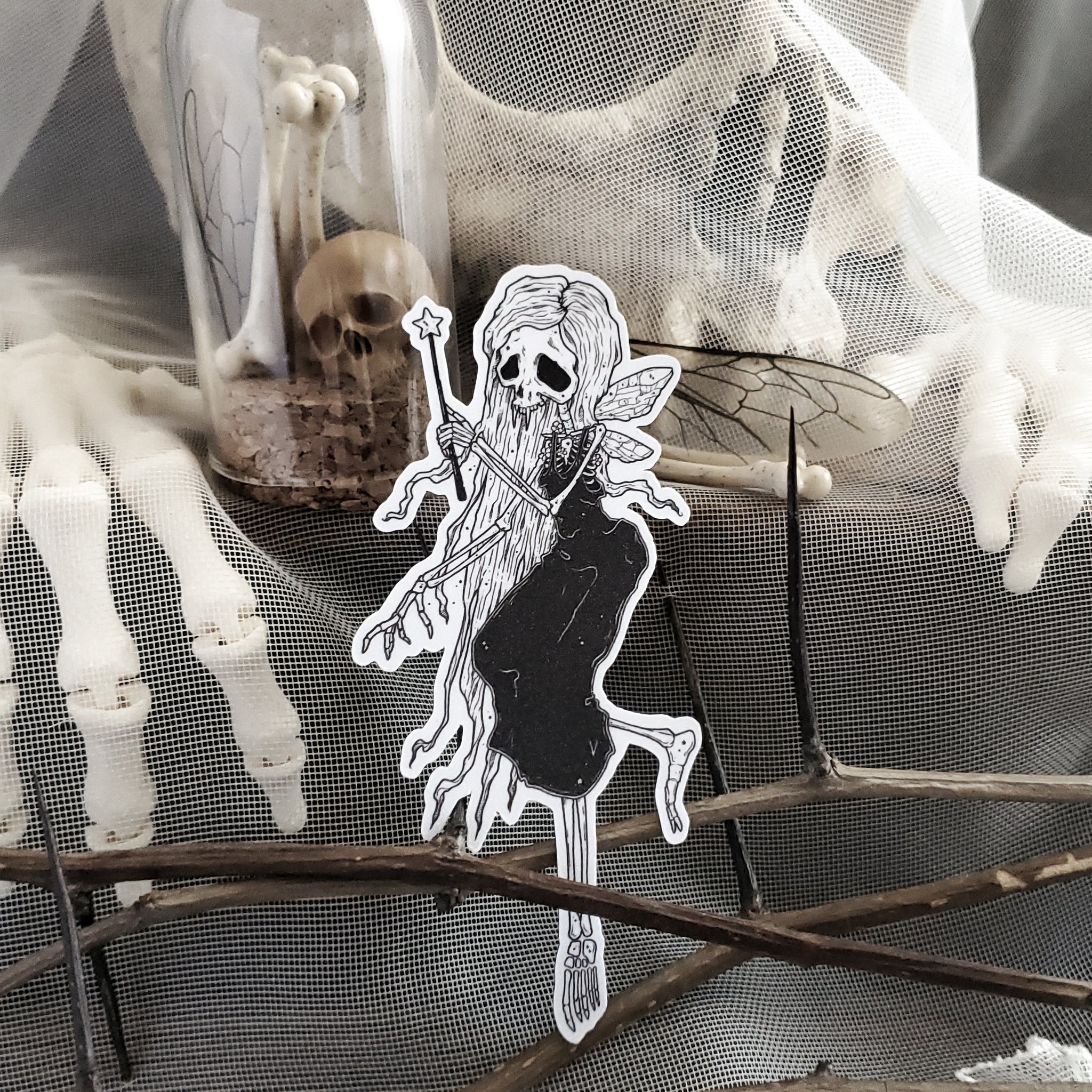 Sparkle Bones Fairy Skeleton Magnet