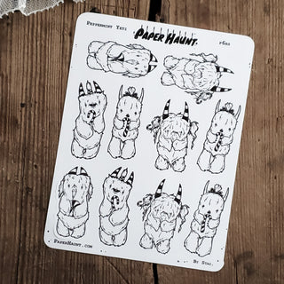 Peppermint Yeti STICKER sheet - Paper Haunt / White Stag Art