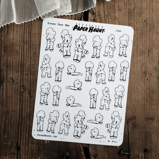 Zombie Gingerbread men STICKER sheet - Paper Haunt / White Stag Art