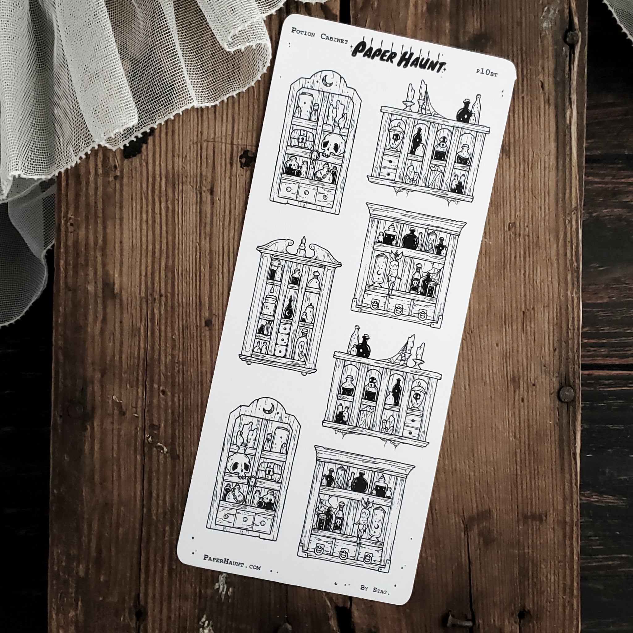 Potion Cabinet STICKER sheet - Paper Haunt / White Stag Art