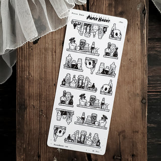 Potion Shelf STICKER sheet - Paper Haunt / White Stag Art