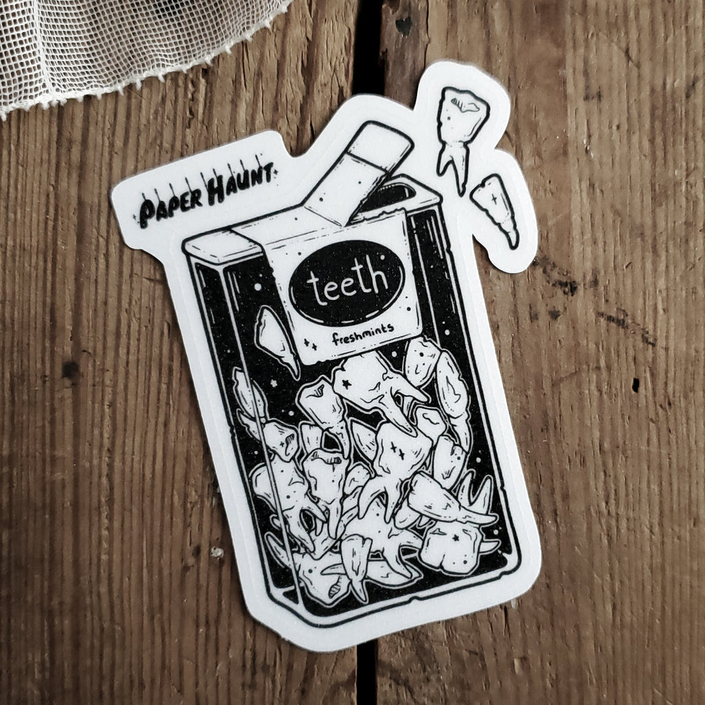 Teeth mint STICKER – Paper Haunt / White Stag Art