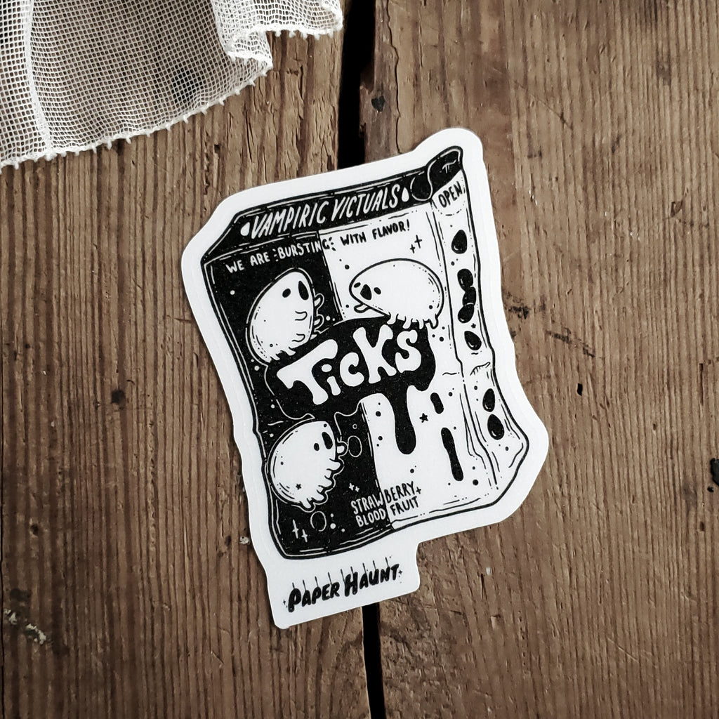 Vampire Candy Ticks sticker – Paper Haunt / White Stag Art