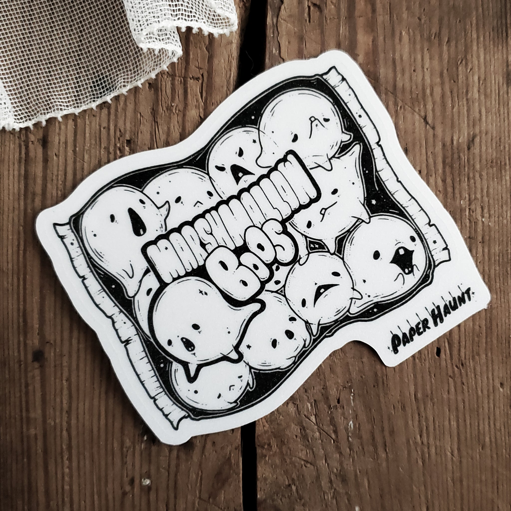 Marshmallow Boos Ghost Sticker