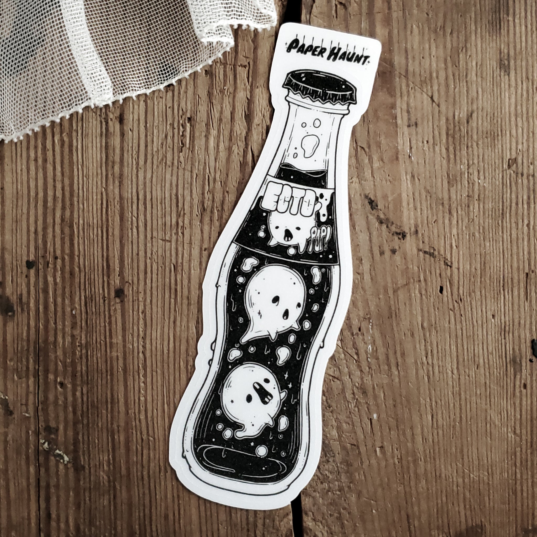 Ecto Pop Ghost Soda Bottle Sticker