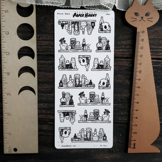 Potion Shelf STICKER sheet - Paper Haunt / White Stag Art