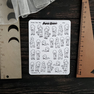 Zombie Gingerbread men STICKER sheet - Paper Haunt / White Stag Art