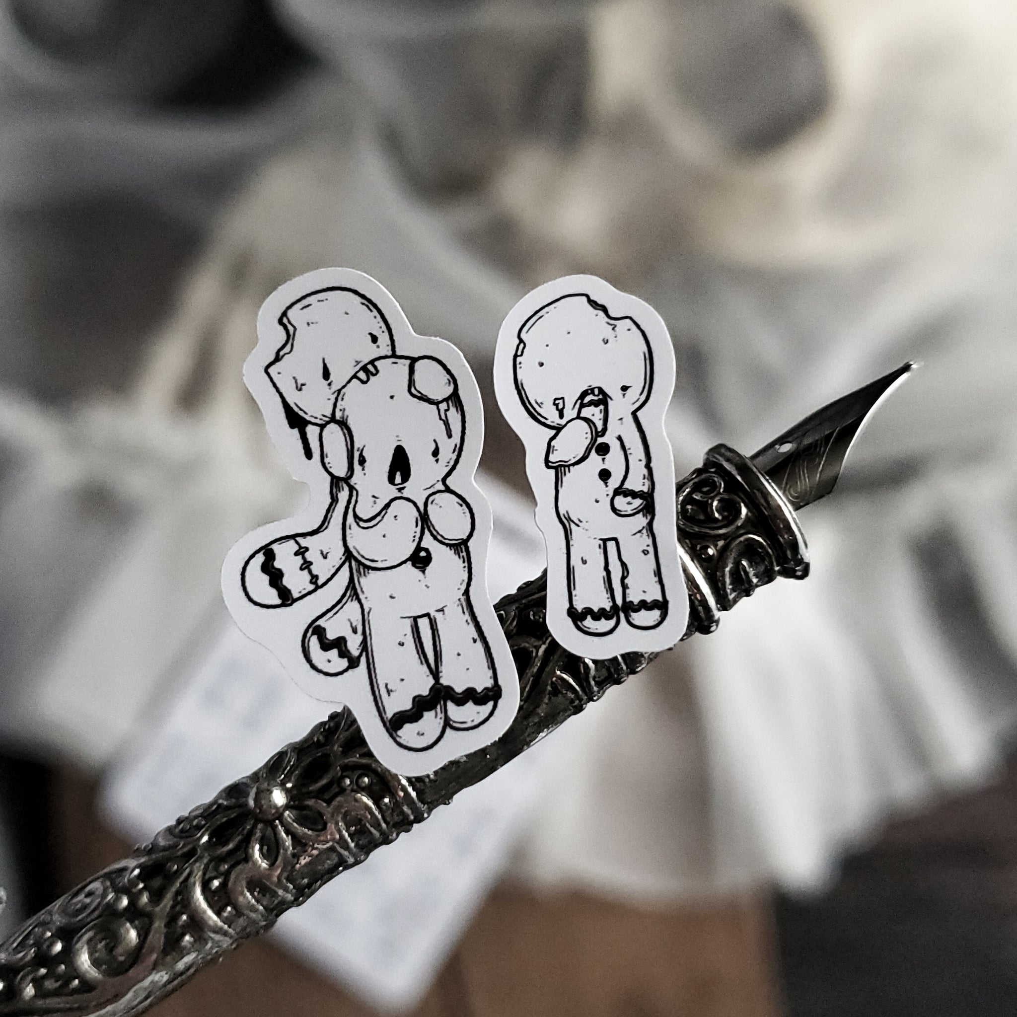 Zombie Gingerbread men STICKER sheet - Paper Haunt / White Stag Art