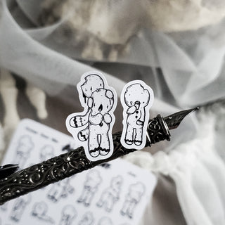 Zombie Gingerbread men STICKER sheet - Paper Haunt / White Stag Art