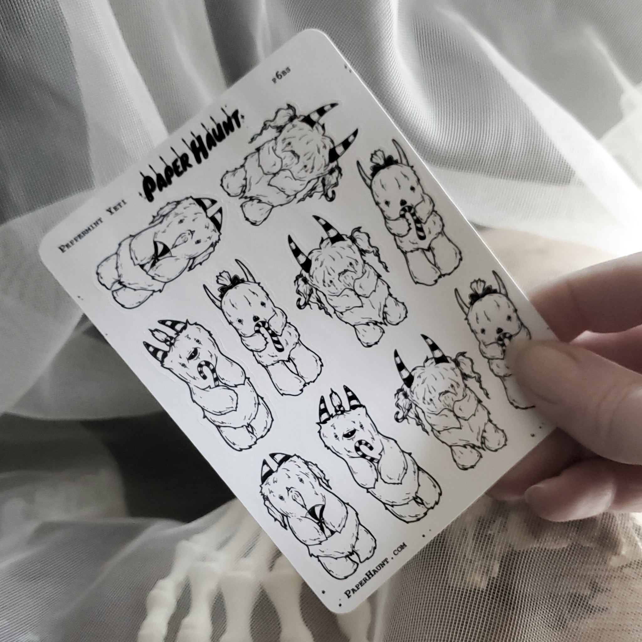 Peppermint Yeti STICKER sheet - Paper Haunt / White Stag Art