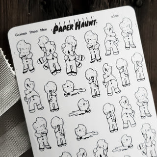 Zombie Gingerbread men STICKER sheet - Paper Haunt / White Stag Art
