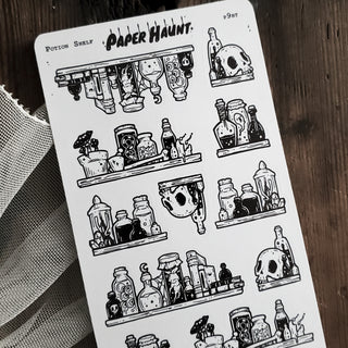 Potion Shelf STICKER sheet - Paper Haunt / White Stag Art