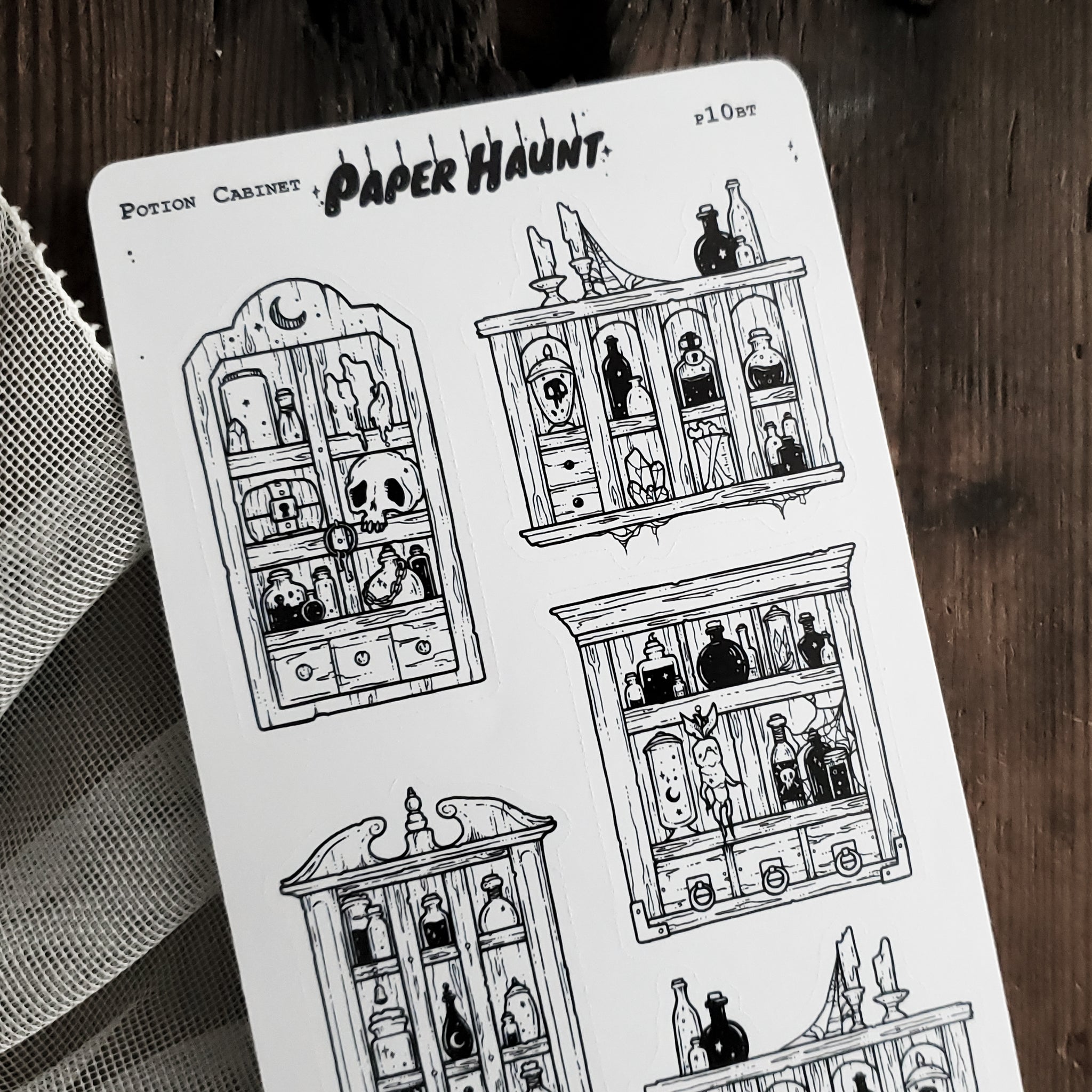 Potion Cabinet STICKER sheet - Paper Haunt / White Stag Art