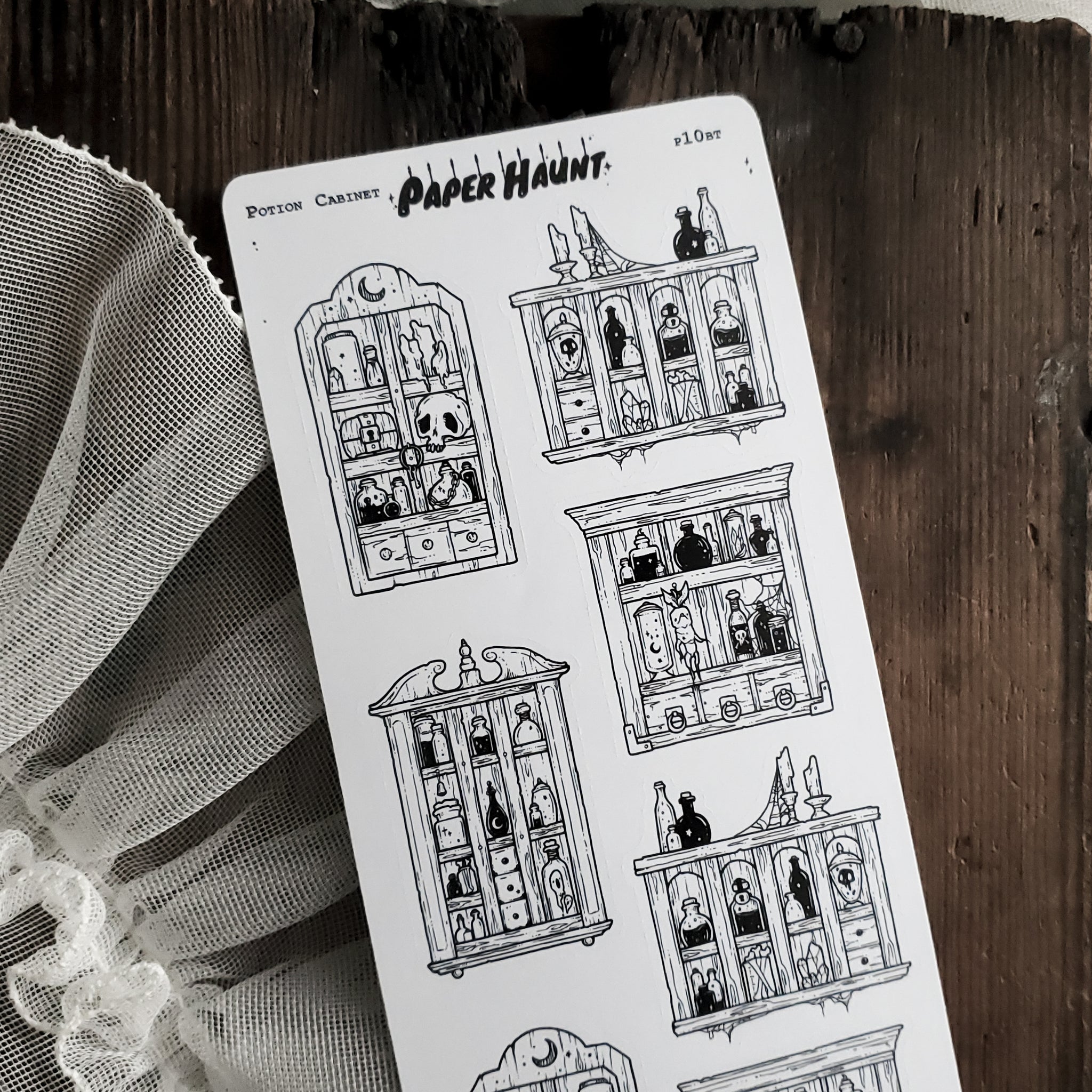 Potion Cabinet STICKER sheet - Paper Haunt / White Stag Art