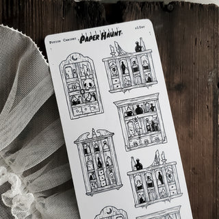 Potion Cabinet STICKER sheet - Paper Haunt / White Stag Art