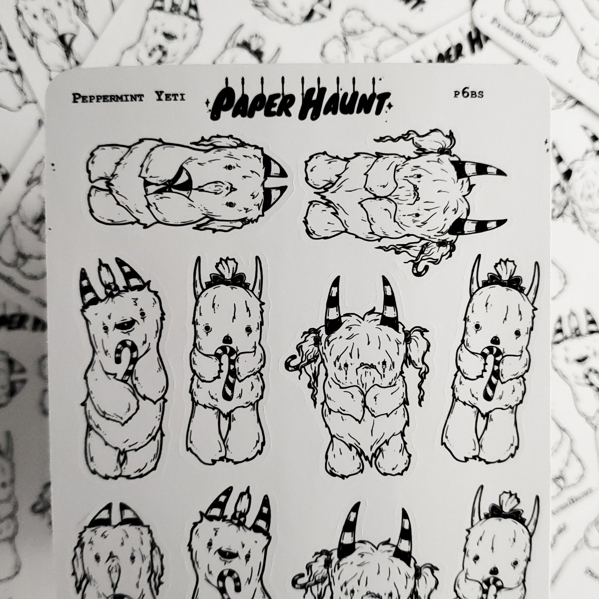 Peppermint Yeti STICKER sheet - Paper Haunt / White Stag Art