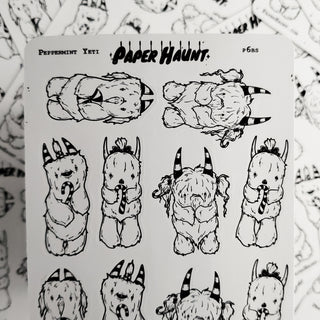 Peppermint Yeti STICKER sheet - Paper Haunt / White Stag Art