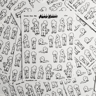 Zombie Gingerbread men STICKER sheet - Paper Haunt / White Stag Art