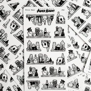 Potion Shelf STICKER sheet - Paper Haunt / White Stag Art