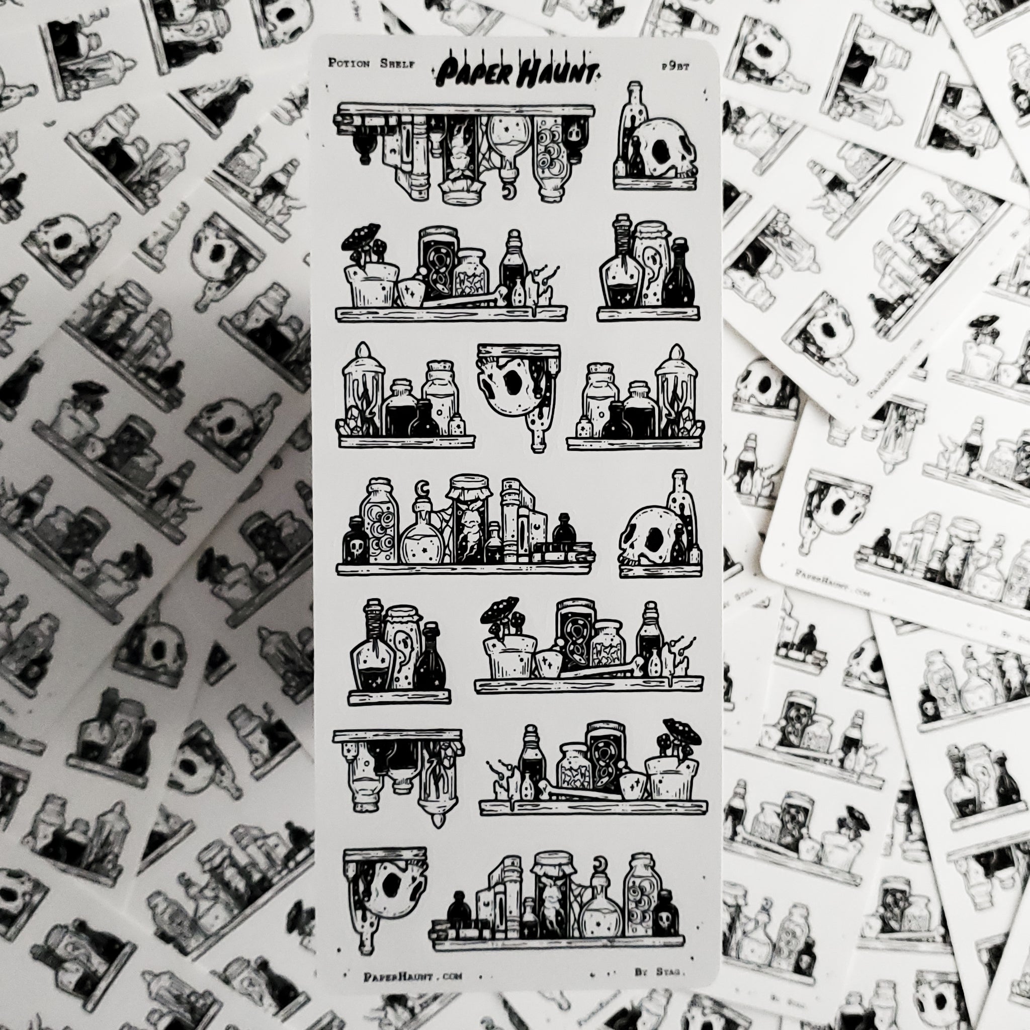 Potion Shelf STICKER sheet - Paper Haunt / White Stag Art