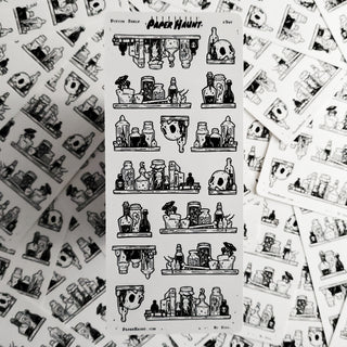 Potion Shelf STICKER sheet - Paper Haunt / White Stag Art