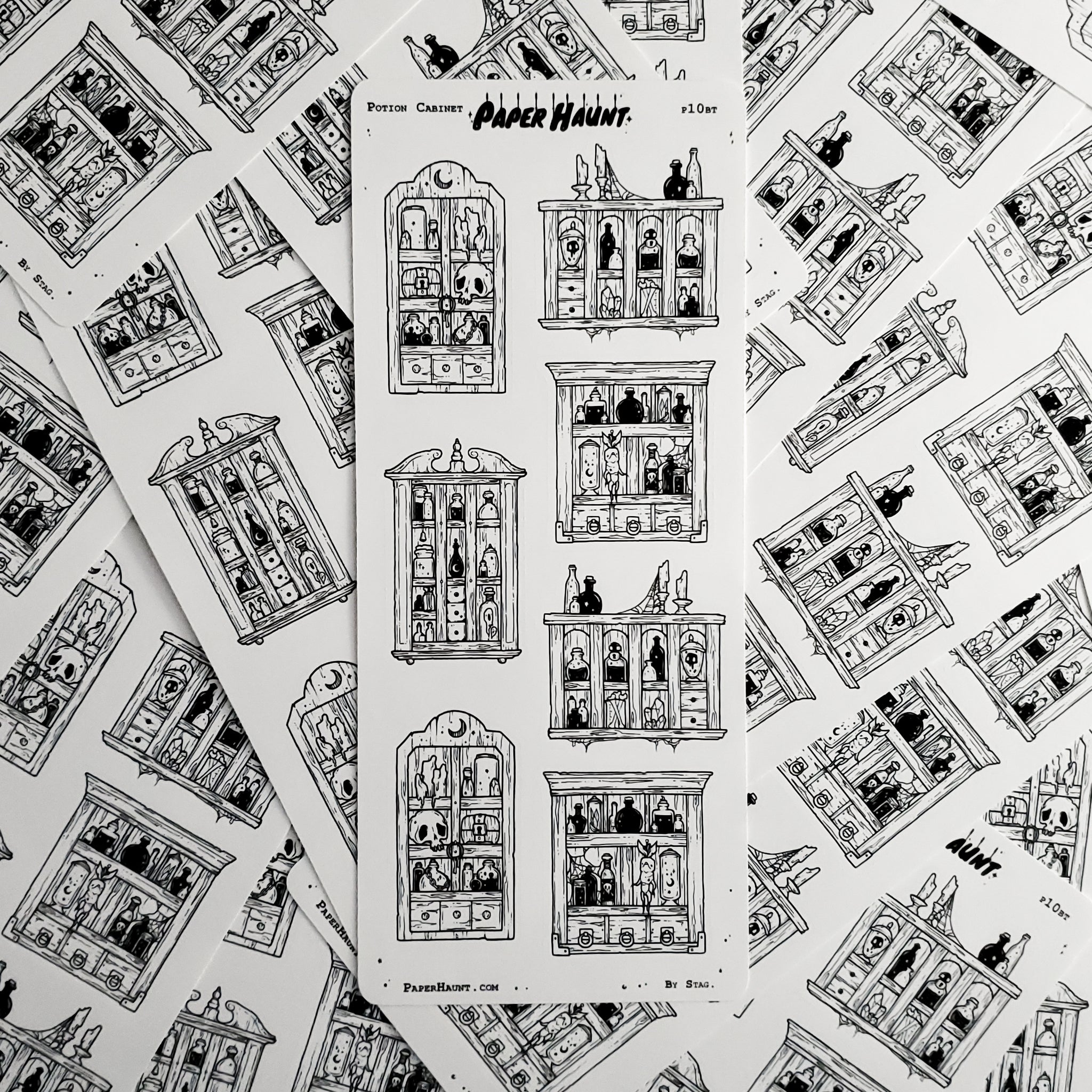 Potion Cabinet STICKER sheet - Paper Haunt / White Stag Art