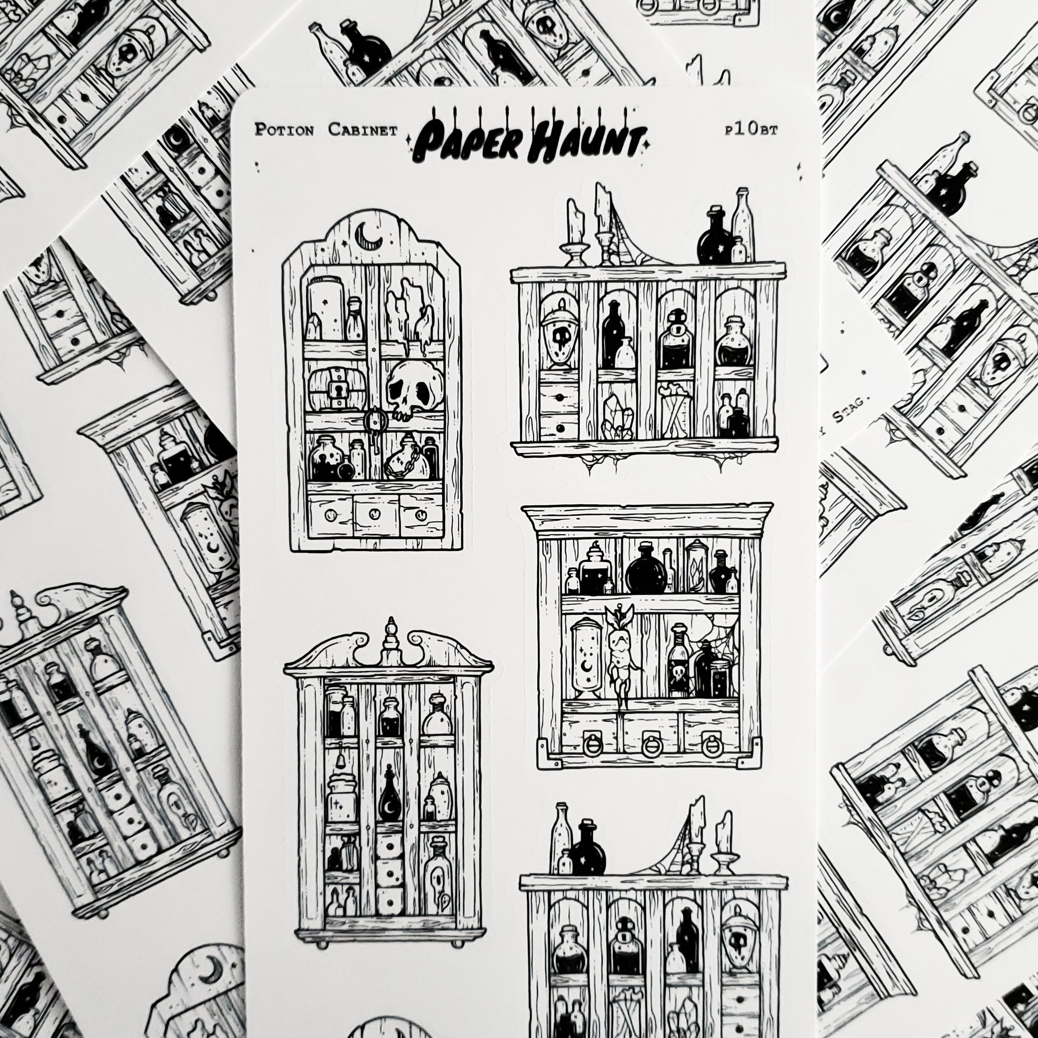 Potion Cabinet STICKER sheet - Paper Haunt / White Stag Art
