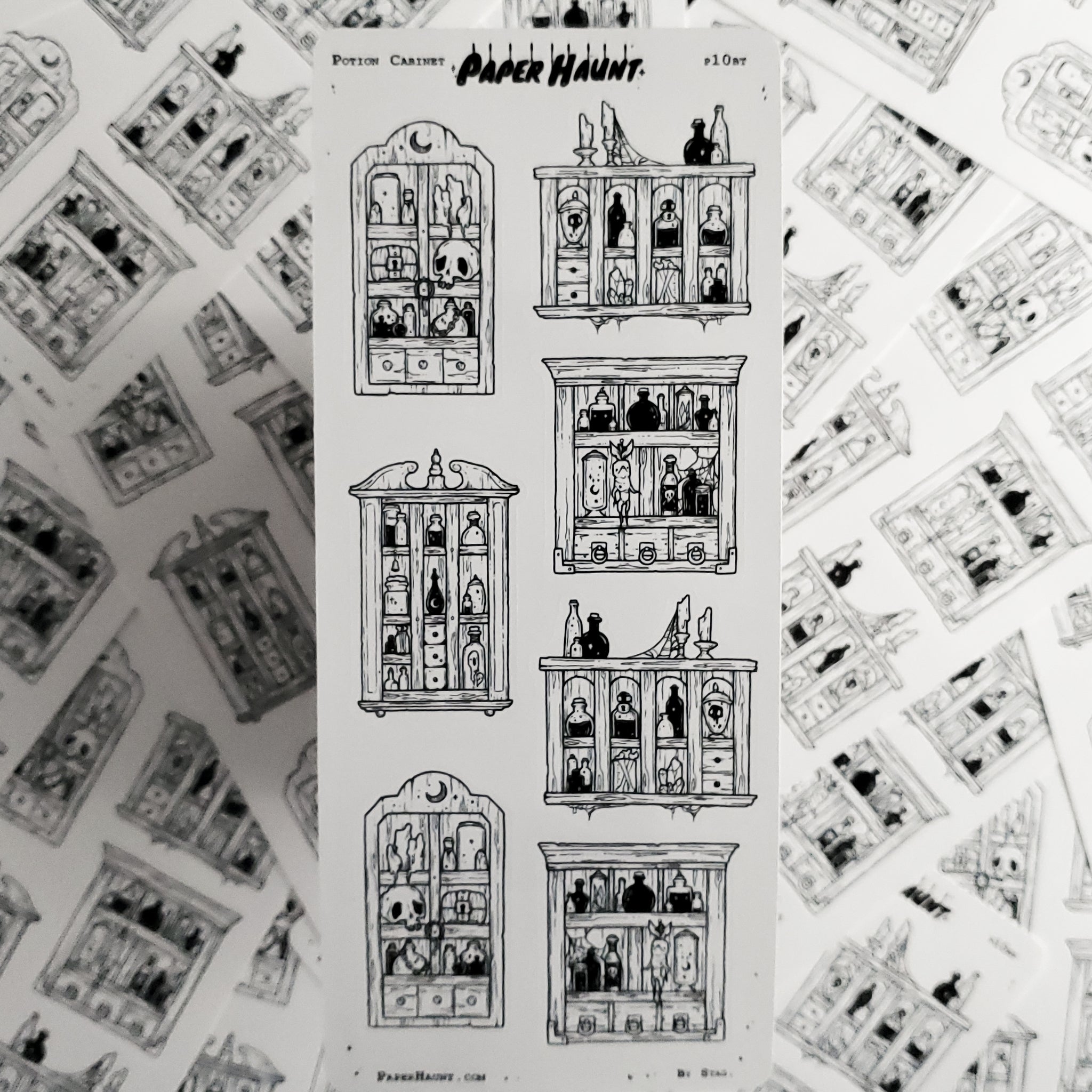 Potion Cabinet STICKER sheet - Paper Haunt / White Stag Art