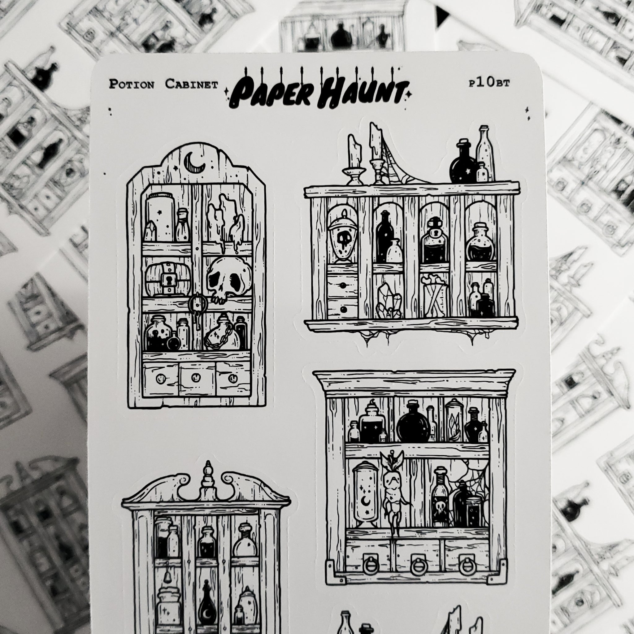 Potion Cabinet STICKER sheet - Paper Haunt / White Stag Art