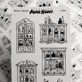 Potion Cabinet STICKER sheet - Paper Haunt / White Stag Art