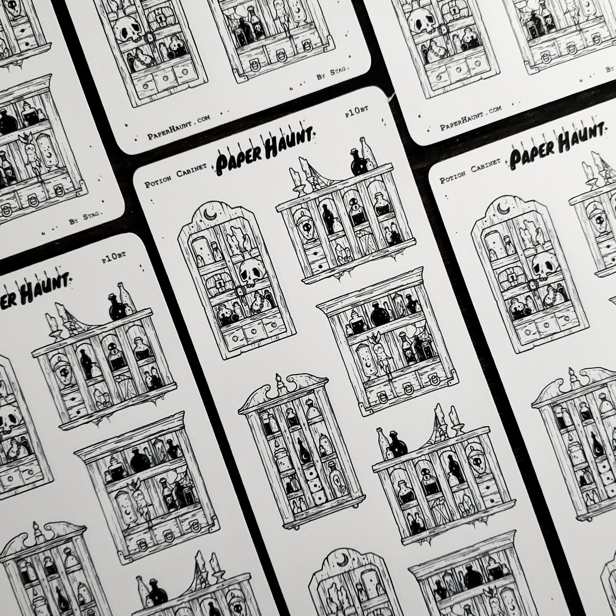 Potion Cabinet STICKER sheet - Paper Haunt / White Stag Art
