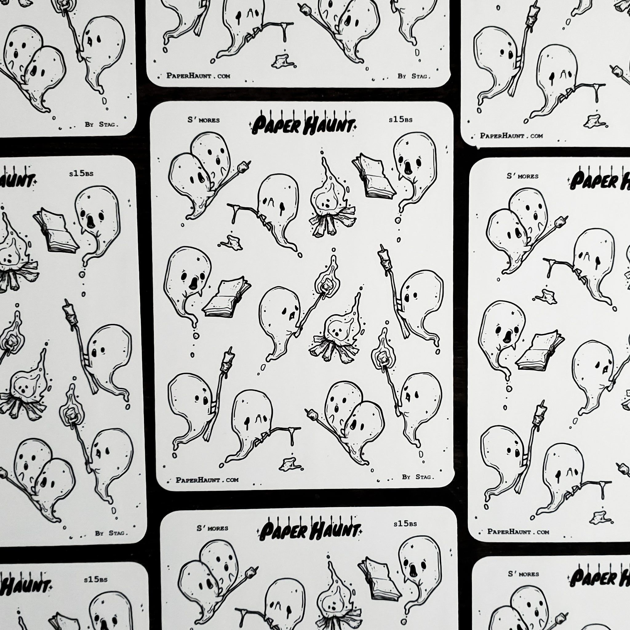 Campfire Tales Ghost sticker sheet, spooky cute - Paper Haunt / White Stag Art