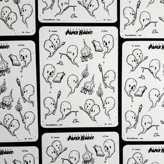 Campfire Tales Ghost sticker sheet, spooky cute - Paper Haunt / White Stag Art