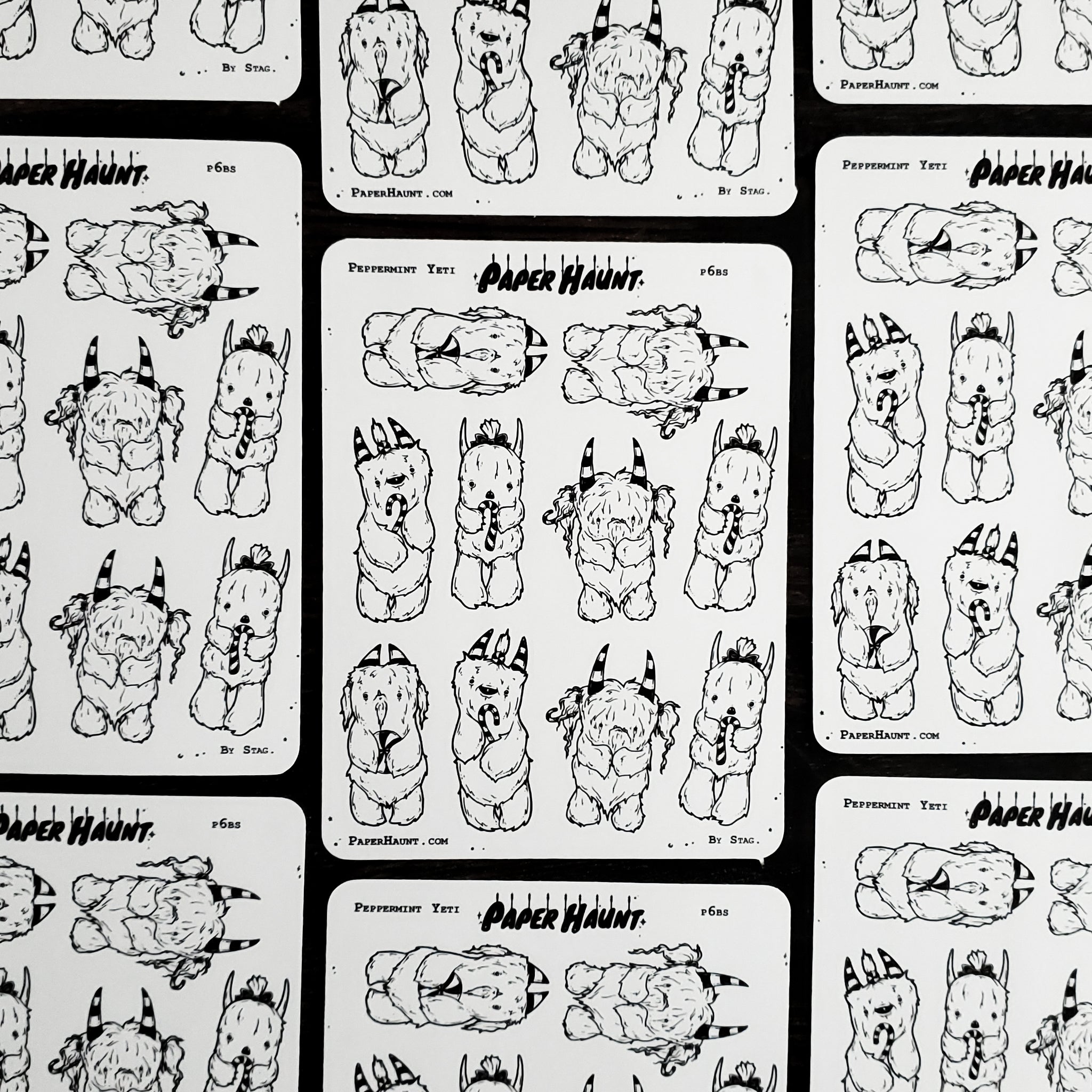 Peppermint Yeti STICKER sheet - Paper Haunt / White Stag Art