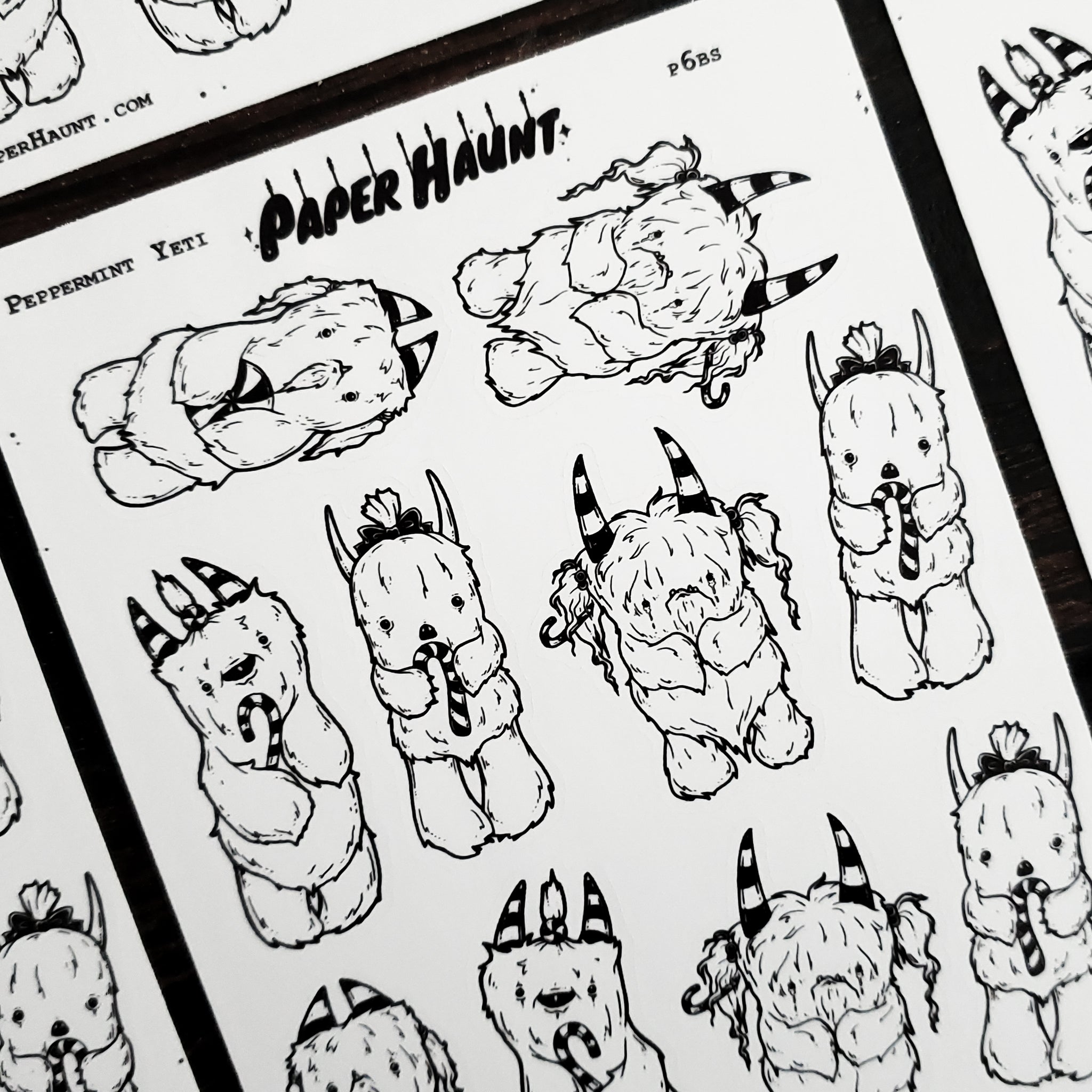 Peppermint Yeti STICKER sheet - Paper Haunt / White Stag Art